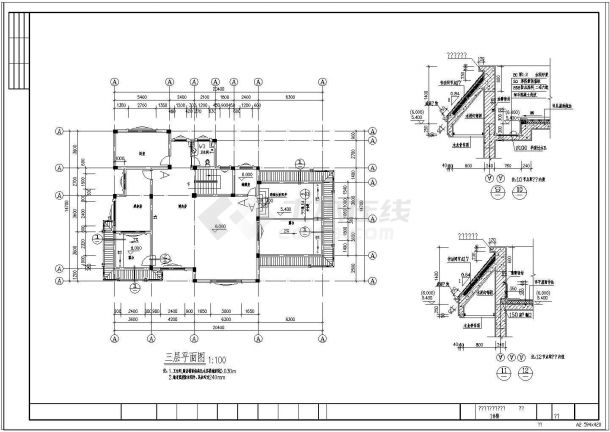 白云苑别墅建筑设计全套cad图-图一