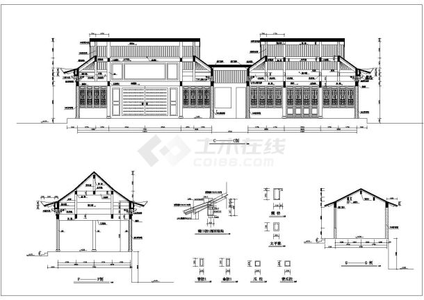 某地罗汉堂建筑规划cad施工图-图二