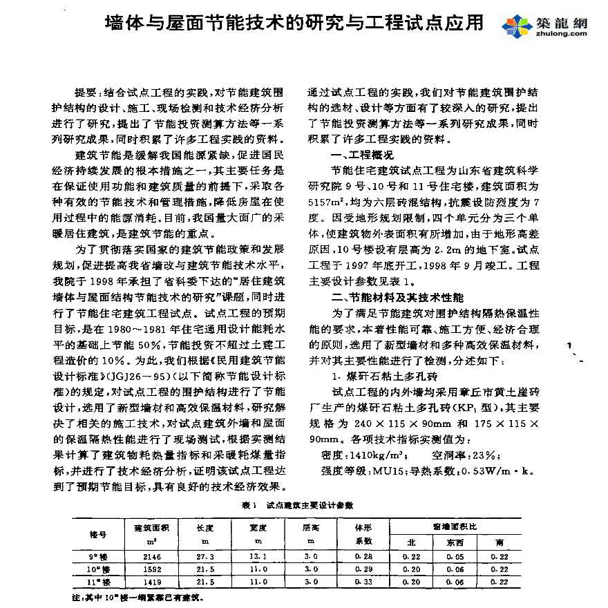 墙体与屋面节能技术的研究与工程试点应用-图一