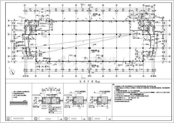 厂房设计_某四层厂建筑施工CAD图-图二