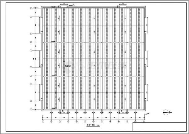 车间设计_某单层总装结构加工下料组焊车间建施CAD图-图二