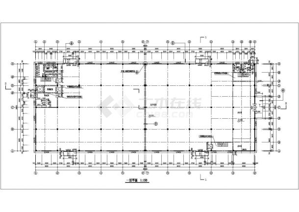 车间设计_某三层生产车间建筑施工CAD图-图一