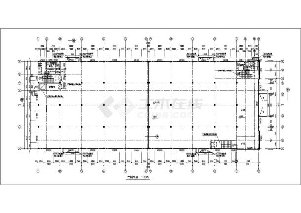 车间设计_某三层生产车间建筑施工CAD图-图二