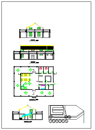 某二层茶室建筑设计cad施工图-图二