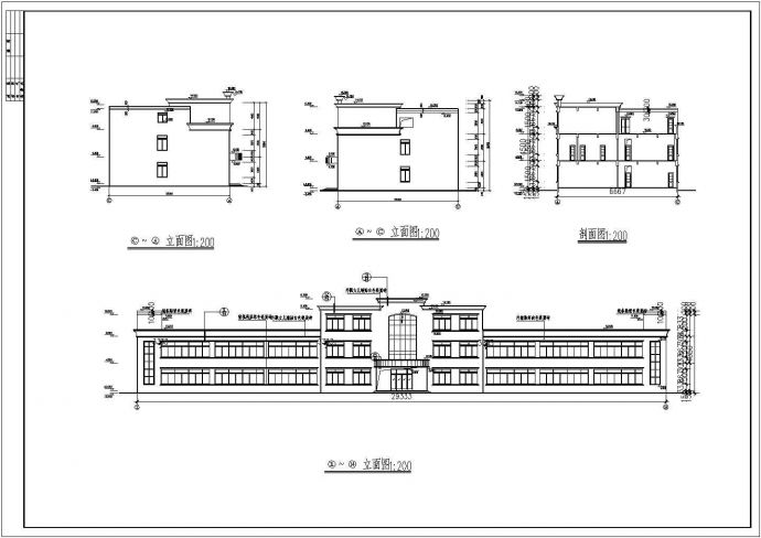 厂房设计，某三层厂房建筑施工CAD图_图1