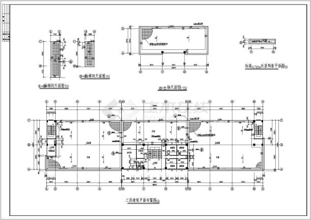 厂房设计，某三层厂房建筑施工CAD图-图二