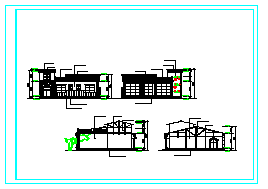 长13.74米 宽12.24米 一层滨河茶馆建筑cad施工设计图
