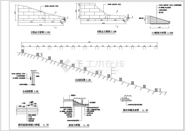 泰州某景区内部景观亭+景区入口设计CAD图纸-图一