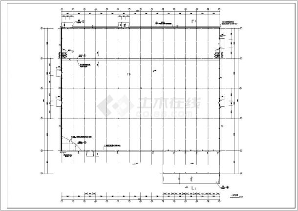 厂房设计_某单层轻钢结构纸口制造厂施工CAD图-图二