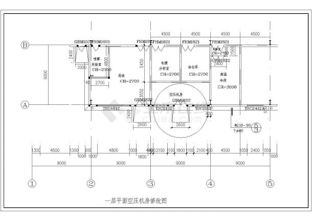 厂房设计_钢结构高强度坚固件生产厂房建施CAD图-图二