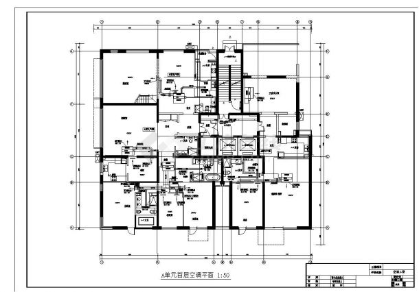 住宅户式中央空调设计CAD竣工图-图一