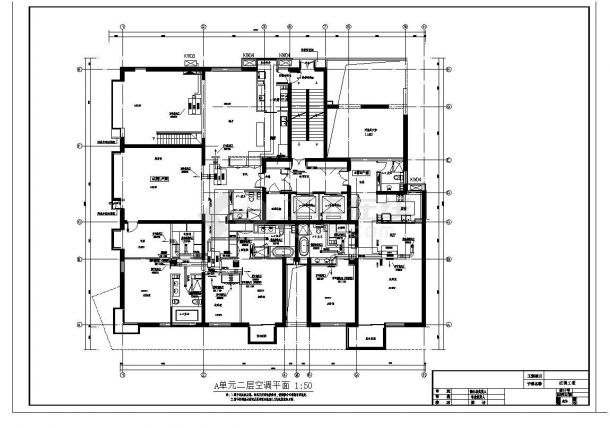 住宅户式中央空调设计CAD竣工图-图二