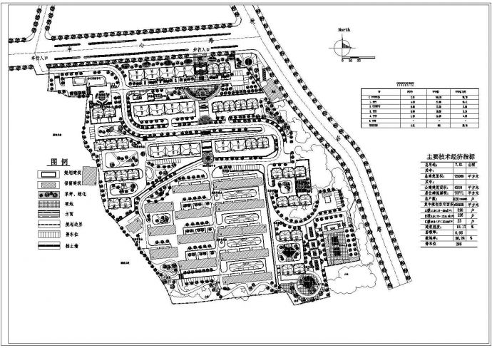 某大型居住小区规划设计详细施工方案CAD图纸_图1