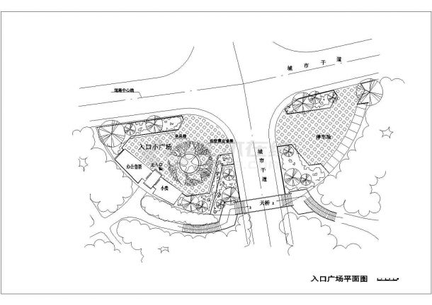 嘉兴市某小型文化休闲公园详细规划设计CAD图纸-图二