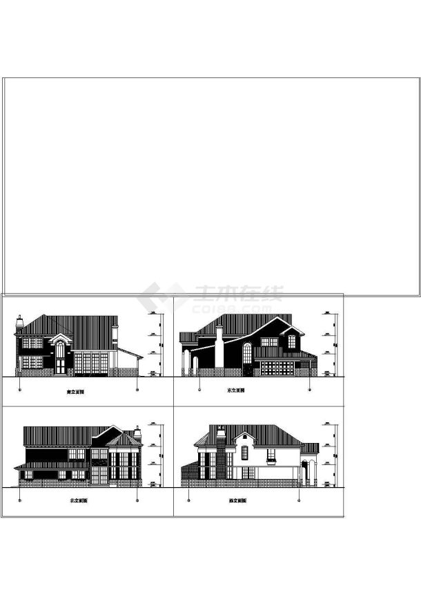 某二层豪华别墅建筑cad设计施工图纸-图二