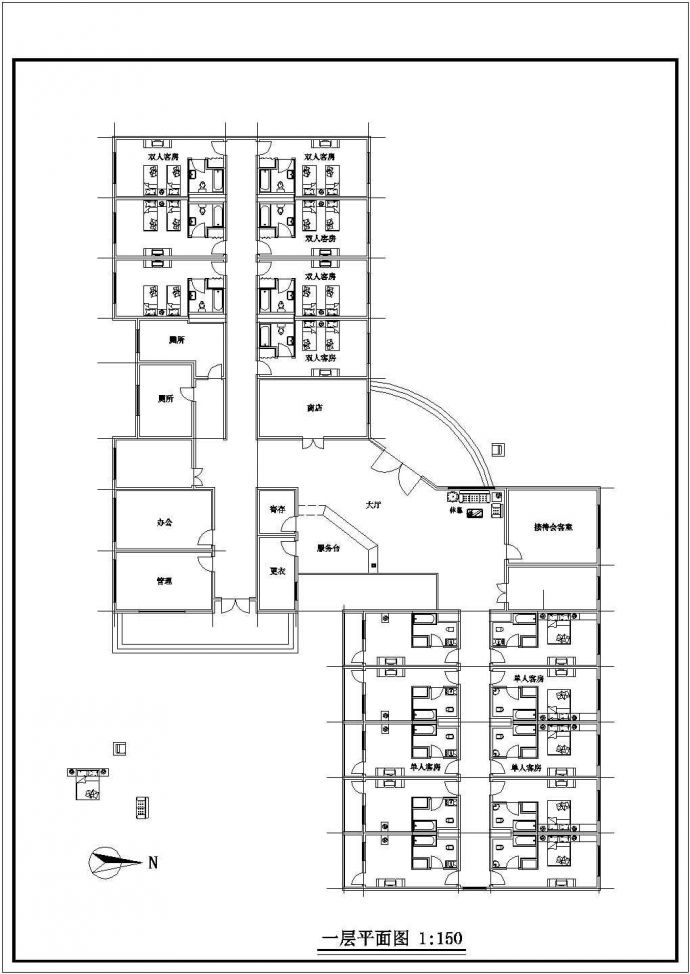 某小型小区规划及建筑设计详细施工方案CAD图纸_图1