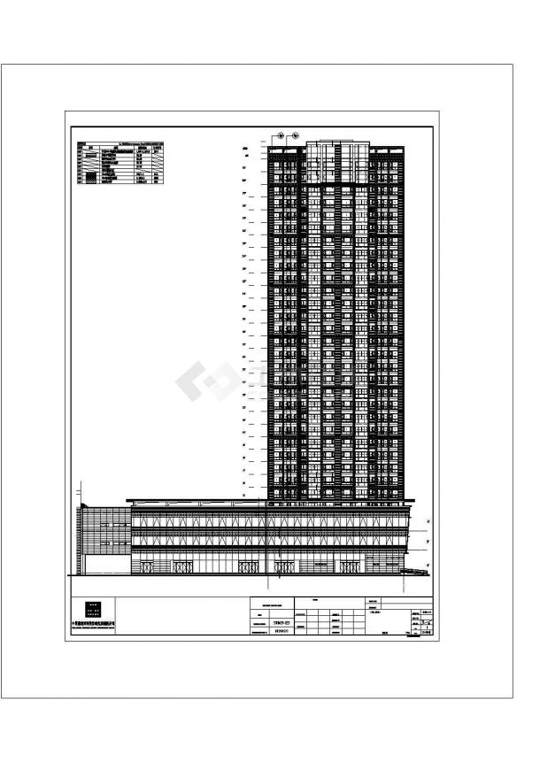 [成都]高层塔式框架剪力墙结构住宅办公区规划施工图-图一