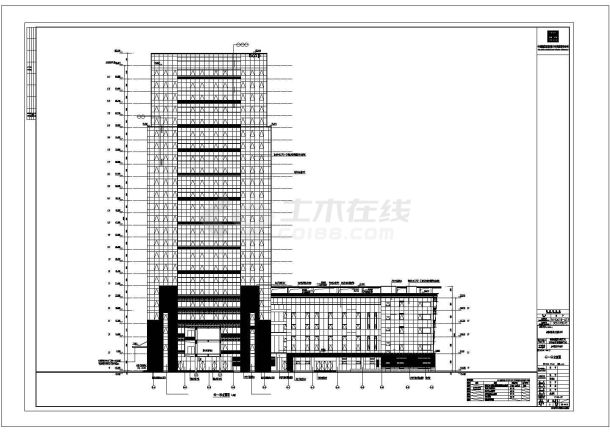 [成都]高层塔式框架剪力墙结构住宅办公区规划施工图-图二