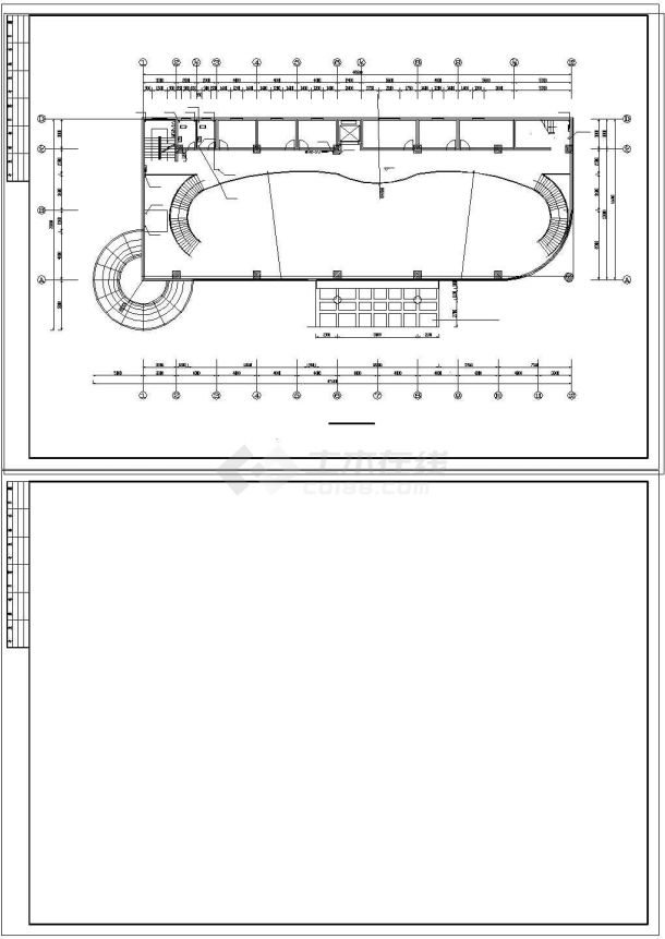 汽车展览中心设计cad建筑图-图二