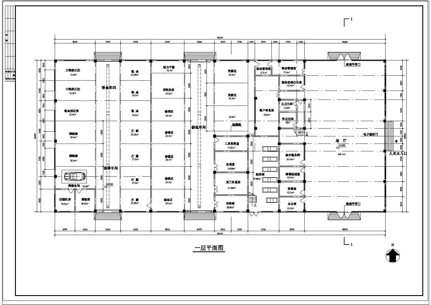 汽车展示中心设计cad方案图