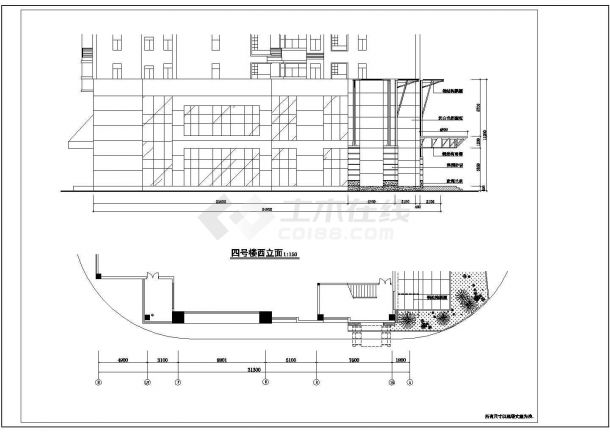 某高级花园商业街设计详细施工方案CAD图纸-图二
