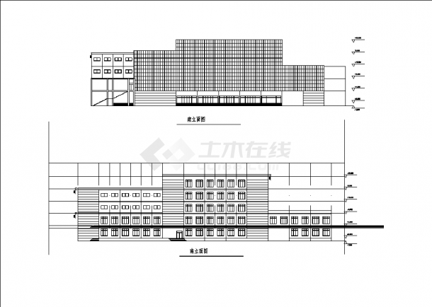 5层4642平米展览馆综合楼建筑设计施工cad图纸-图一