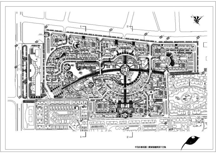 中信东泰花园二期规划建筑设计cad总平面方案图（标注详细）_图1