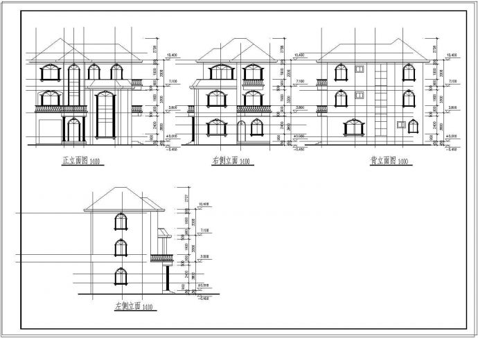 某豪华多层别墅建筑设计施工图（含效果图）_图1