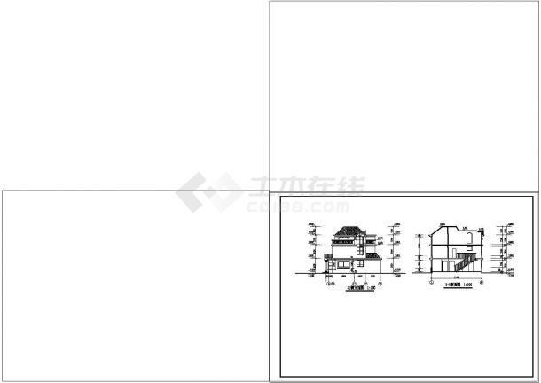 3层现代别墅建筑施工图设计-图二