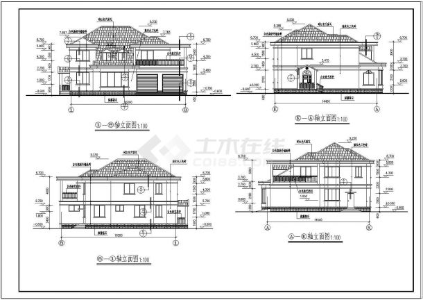 某农村二层住宅建筑设计CAD施工图纸-图二