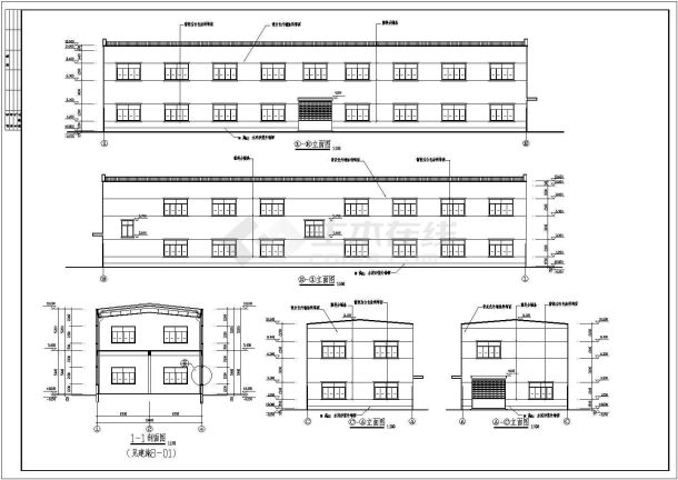 厂房设计_某两层排架结构塑料制品生产车间建筑施工CAD图-图一
