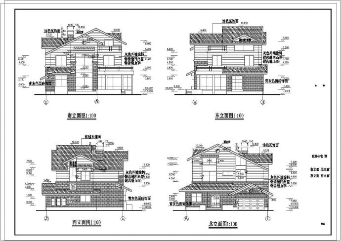 中西独院两层别墅建筑CAD设计施工图_图1