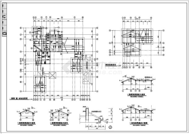 中国古典别墅建筑结构全套设计施工图-图二