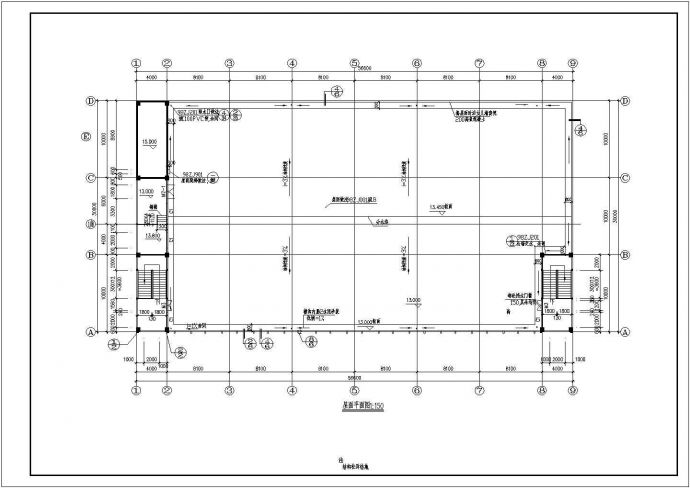 厂房设计_某三层框架结构海棉加工厂建施CAD图_图1
