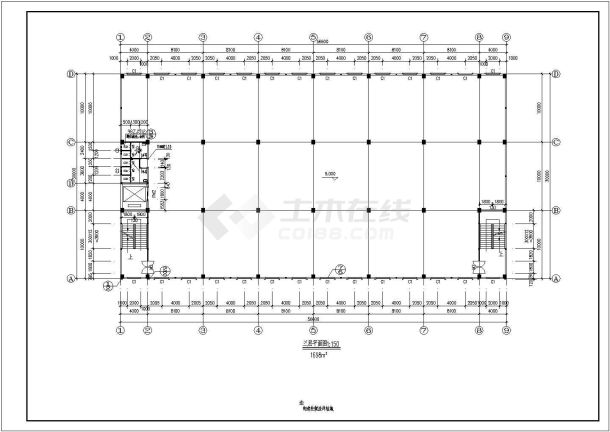 厂房设计_某三层框架结构海棉加工厂建施CAD图-图二