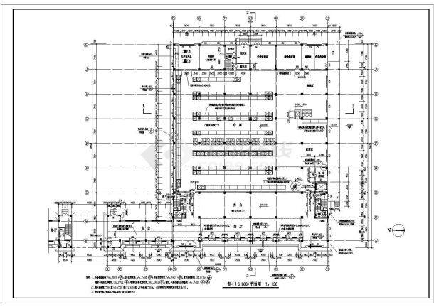 厂房设计_三层大型车间厂房建筑施工CAD图-图二