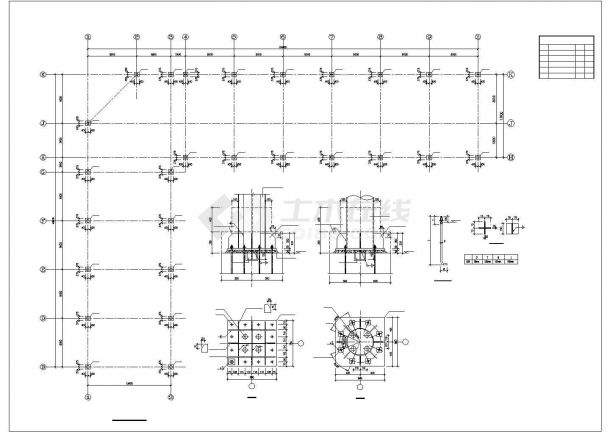 真龙汽车展厅钢结构CAD图纸-图二
