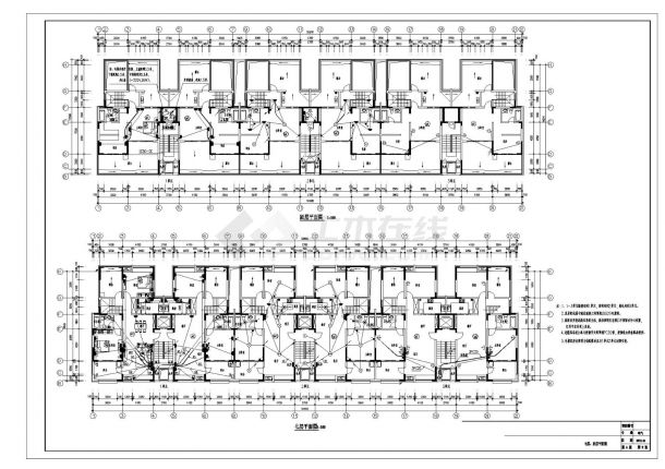 山东七层住宅楼电气施工CAD图纸-图一