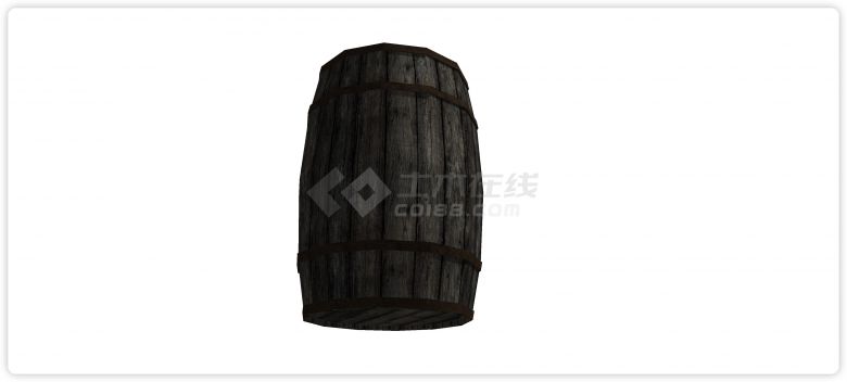 腐木老旧的木桶SU模型设计-图二