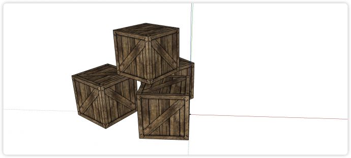 长条木板拼接木箱子su模型_图1