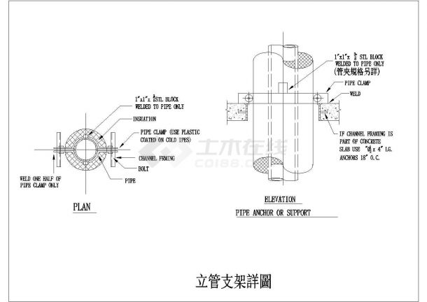 山东省某管道铸造企业管道安装大样图系列集合图纸（4个CAD文件）-图二