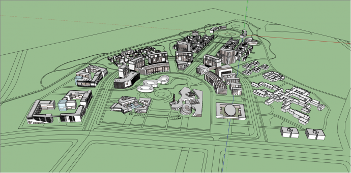 地域性住宅小区设计su模型_图1