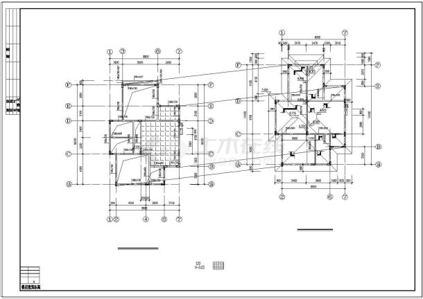 欧式别墅建筑结构设计CAD施工图-图一