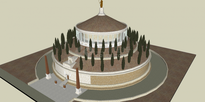 古罗马建筑su模型圆形多层-图一