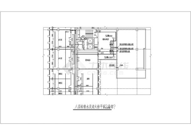 某小型图书馆给排水设计CAD图纸-图一