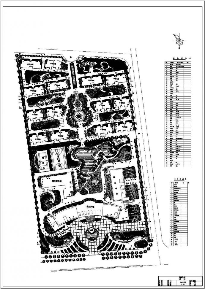某居民小区绿化平面规划设计详细施工方案CAD图纸_图1