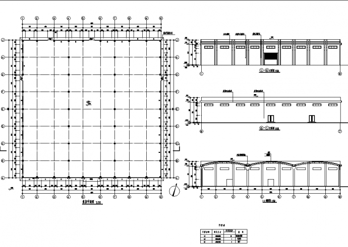 2个1层仓库建筑设计施工cad图纸_图1