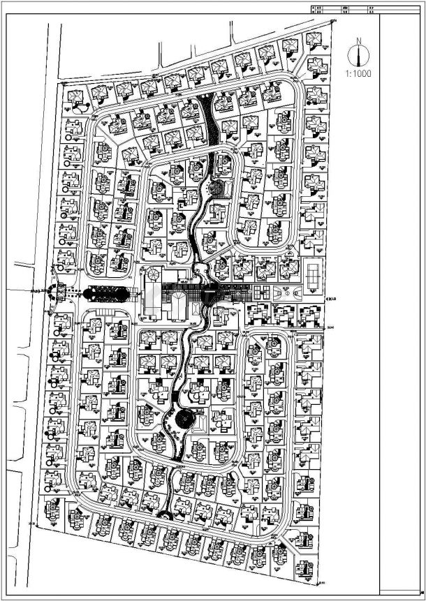某别墅区规划总设计详细施工方案CAD图纸-图一