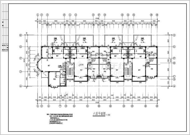 某县城小区二号住宅楼设计方案CAD图-图二