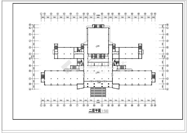 大学图书馆设计方案CAD图-图二